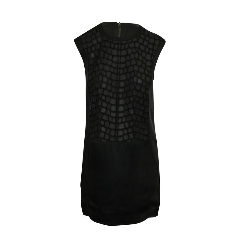 Helmut Lang Embossed Mini Dress In Black Polyester